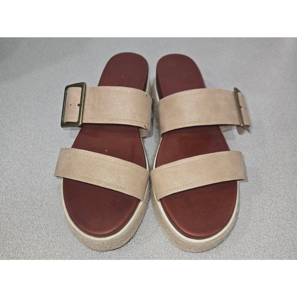Mia Kika Dusty Gold Woman's Sandal 2.3 Espadrille Heel Size 10